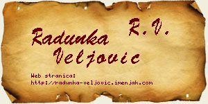 Radunka Veljović vizit kartica